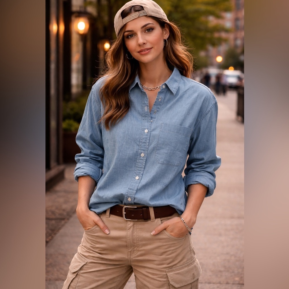 Levi's Denim Blue Button-Down Shirt